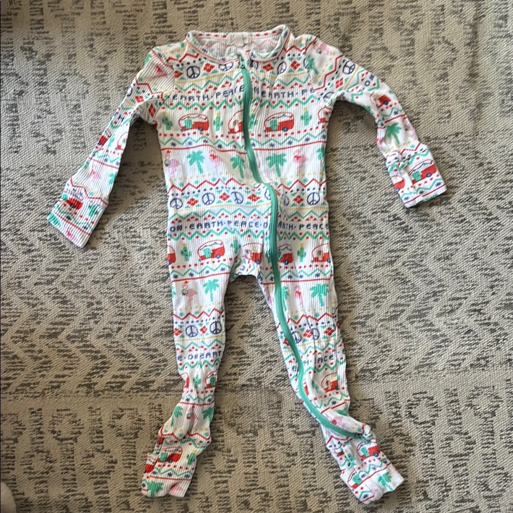 Angel Dear Red and Green Footies One Piece